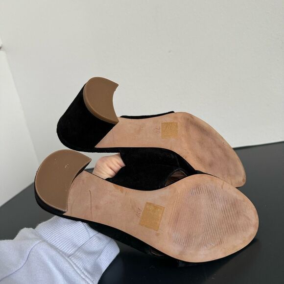 Madewell The Greer Mule Sandal Size 7.5 Black Comfort Suede Medium Block Heel - Picture 9 of 13